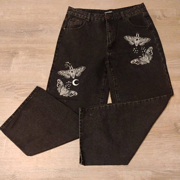 DISTURBIA Thysania Wide Leg Jeans, Size 34 - Picture 4 of 12